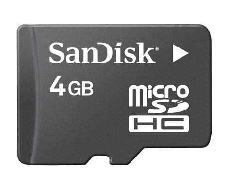 Sandisk 4GB MicroSDHC Memory Card with SD Adapter.